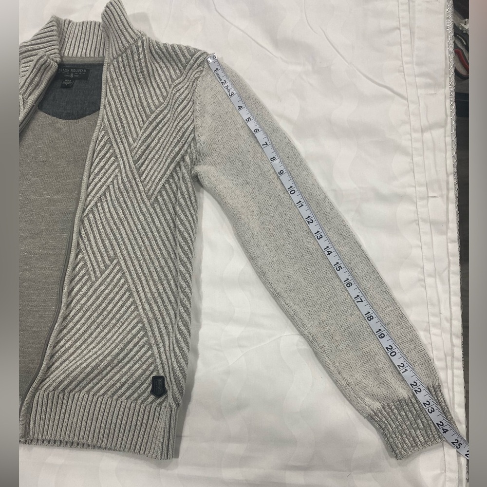 Trash Nouveau Men's Gray Full-Zip Sweater size S - Picture 4 of 8